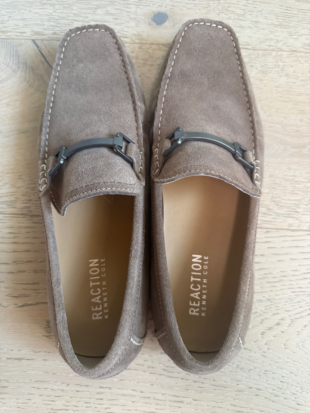Reaction Kenneth Cole Taupe Suede Bit Loafers - size 11.5